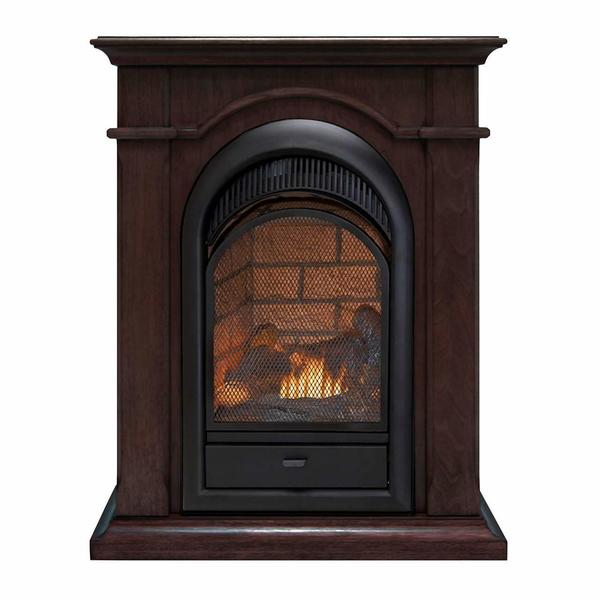 Duluth Forge Dual Fuel Ventless Gas Fireplace With Mantel - 15,000 Btu, T-Stat DFS-150T-1CH